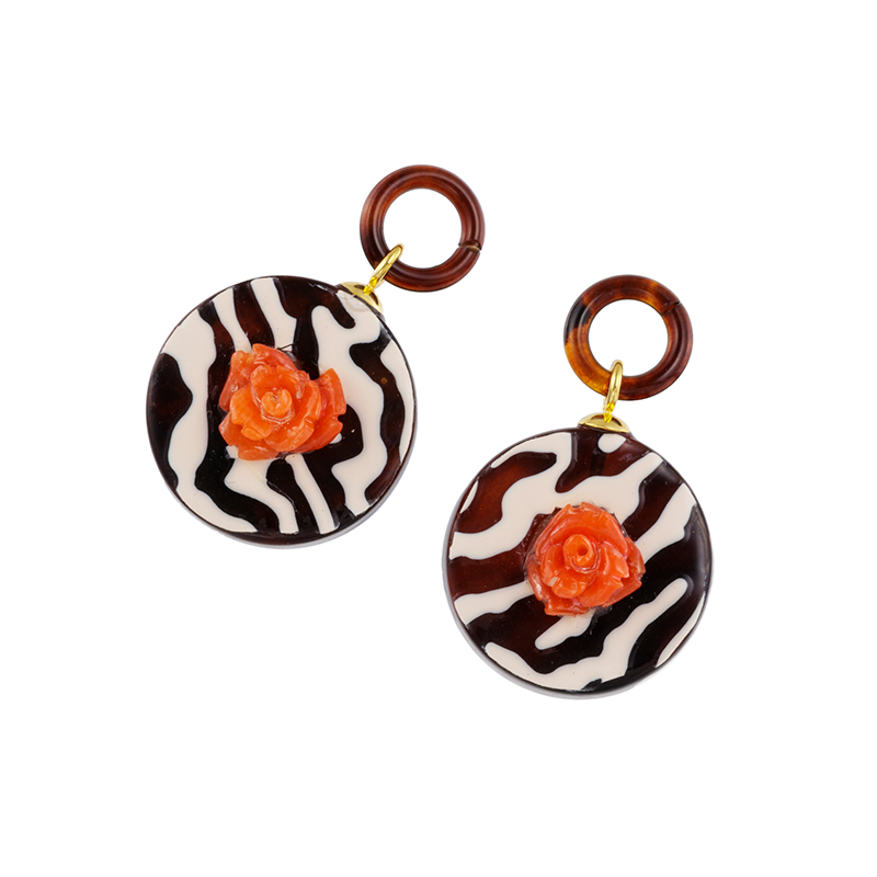 本べっ甲 サンゴ 蒔絵水もく チャーム