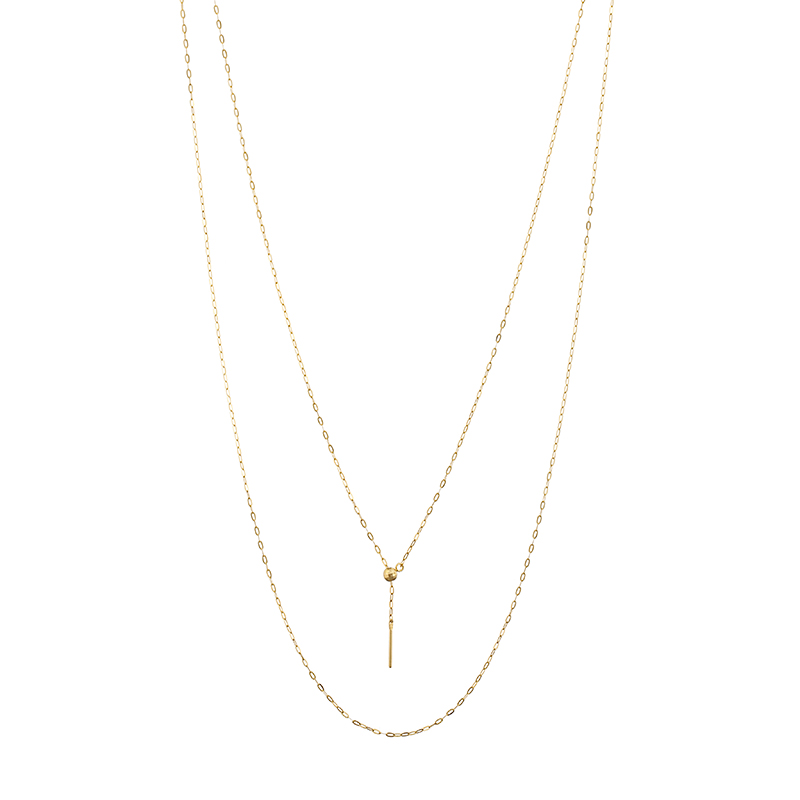 K18YG ケーブルロングネックレス 約70cm 約0.8g