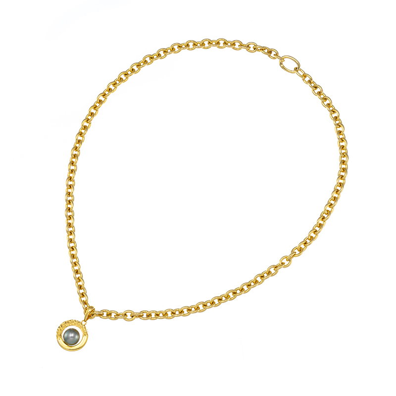 SV 黒蝶真珠 デザインネックレス P 約9.0mm 約50cm