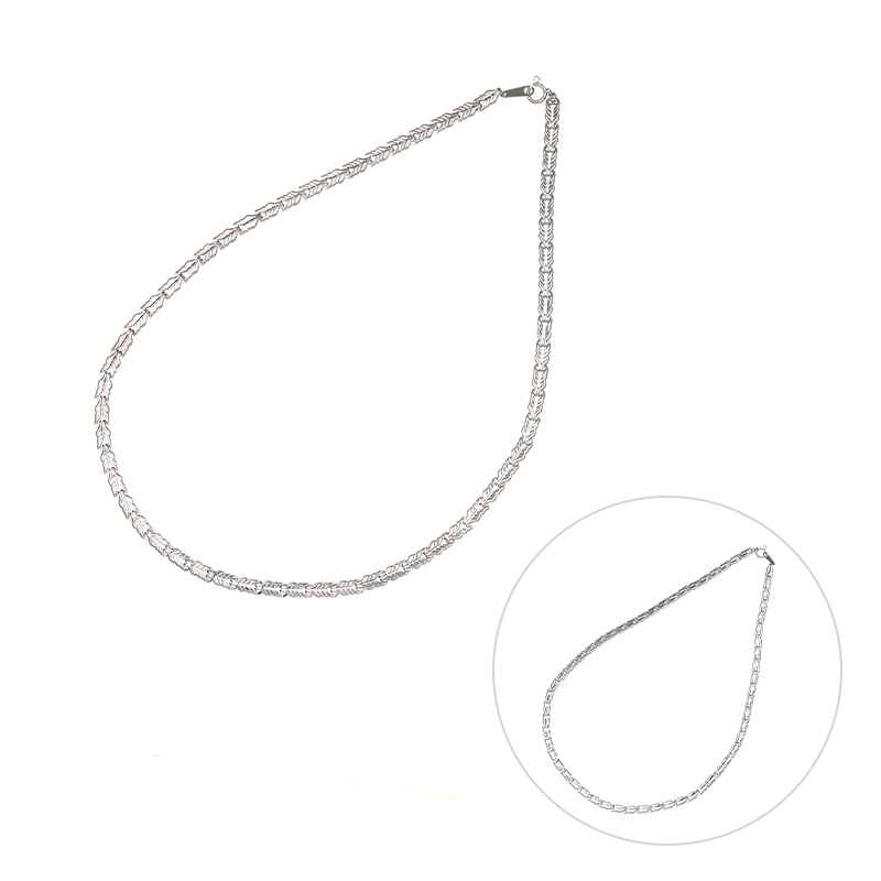 PT850 リーフ リバーシブル ネックレス 長さ 約42cm 幅 約4.0mm 重量 約8.6g