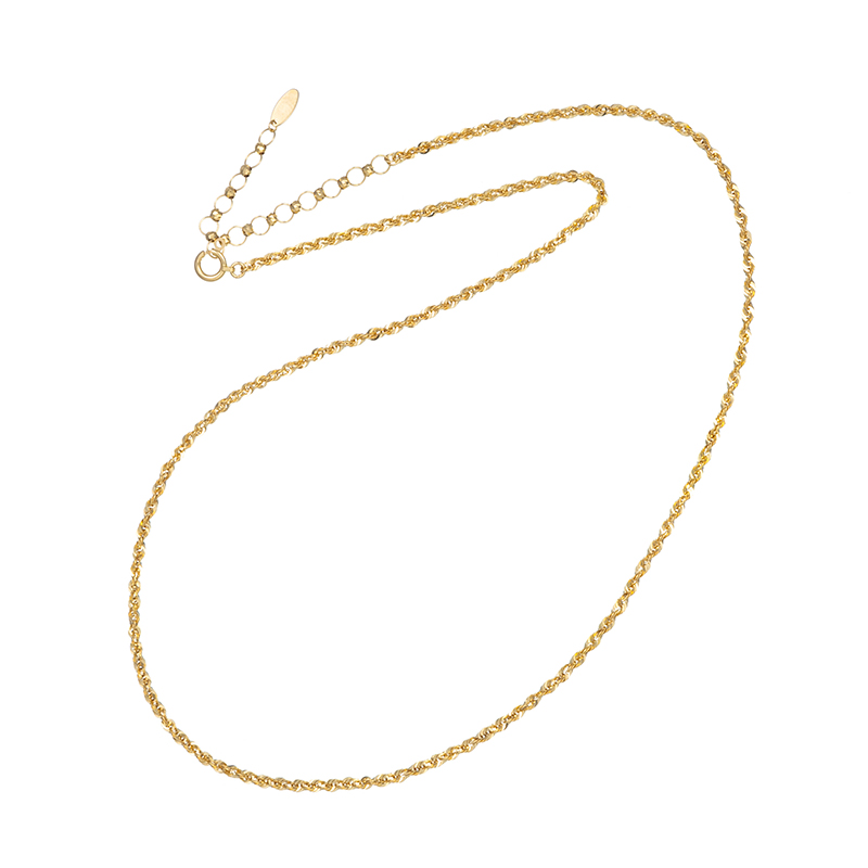 K18YG シャイニーロープ ネックレス  長さ 約45cm 幅 約1.9mm 重量 約2.2g 