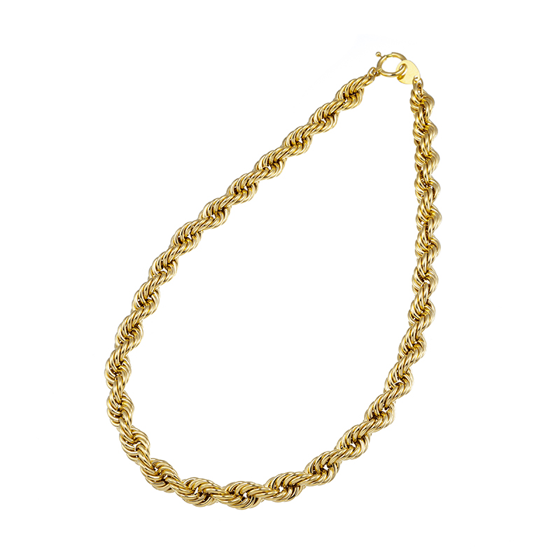 K18YG 手組ロープ ネックレス 長さ 約50cm 幅 約10.0mm 重量 約50.0g 