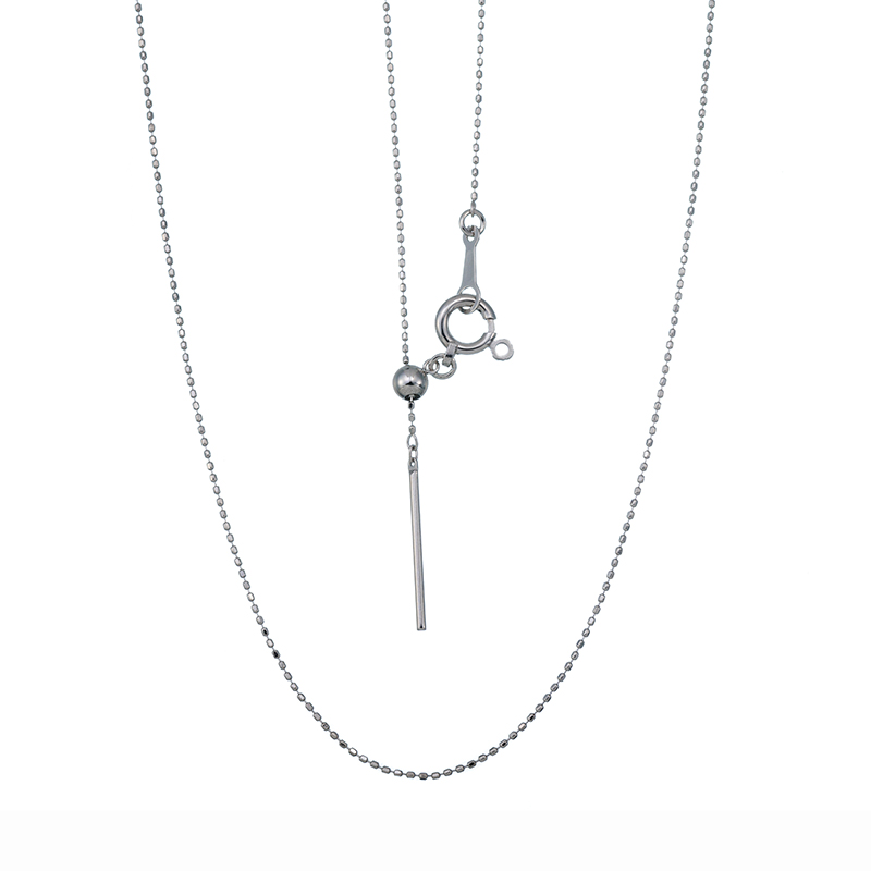 K18WG レーザーカットボール 4DCチェーン ネックレス 長さ 約45cm 幅 約0.5mm 重