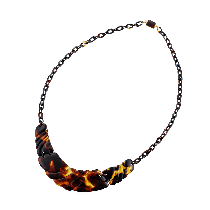 本べっ甲 彫り入り チョーカーネックレス