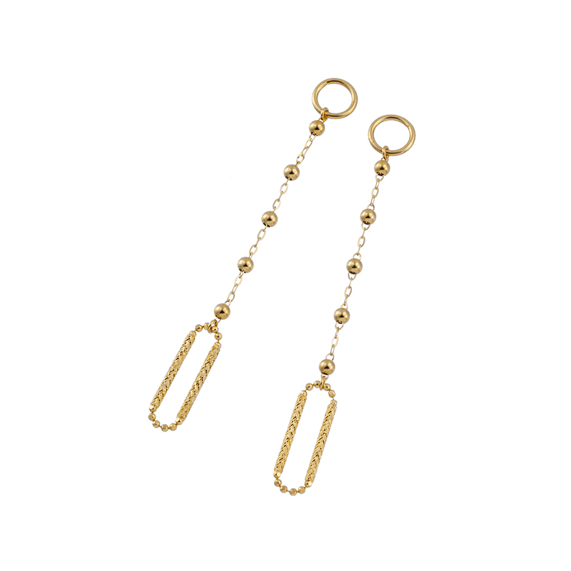 K18YG プレーンボール & クリップデザイン チャーム 縦：約50.0mm 横：約4.0mm 重