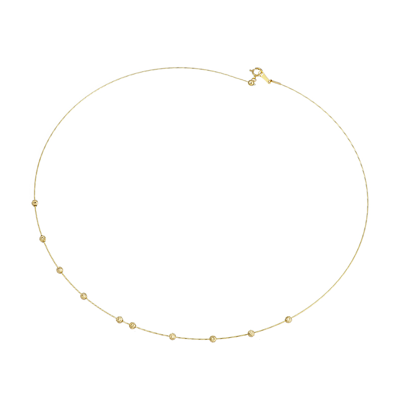 K18YG シャインカット & クロスミラーカットボール マルチスタイル オメガネックレス 幅：約0