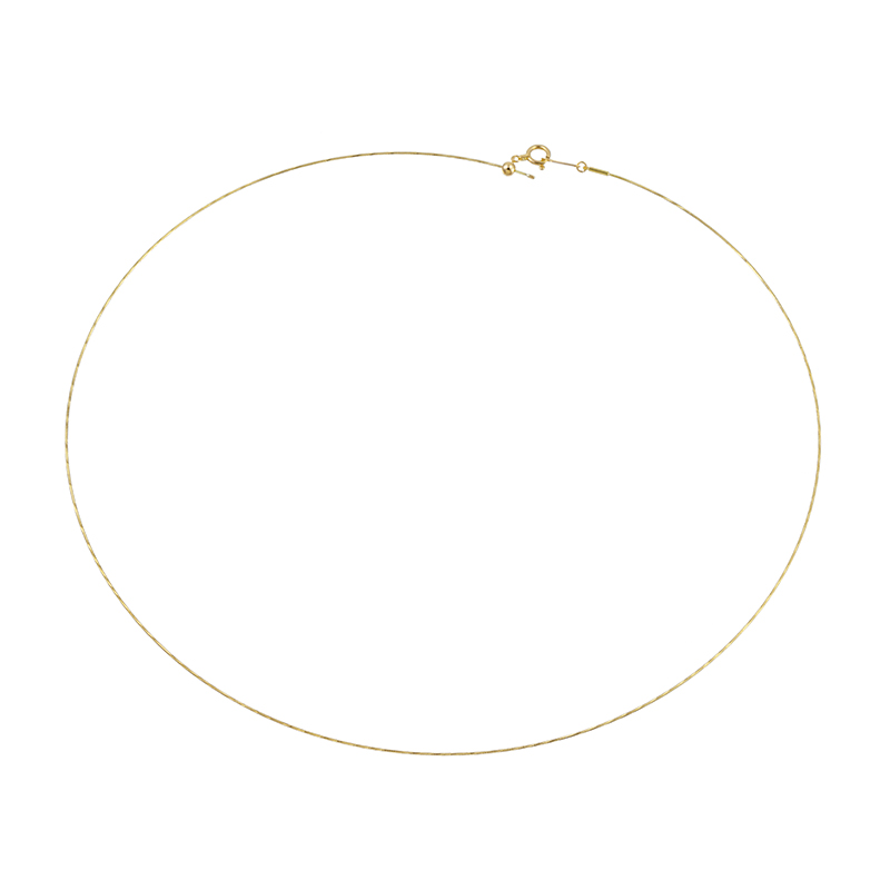 K18YG シャインカットスルー オメガネックレス 長さ：約43cm 幅：約0.6mm 総重量：約1