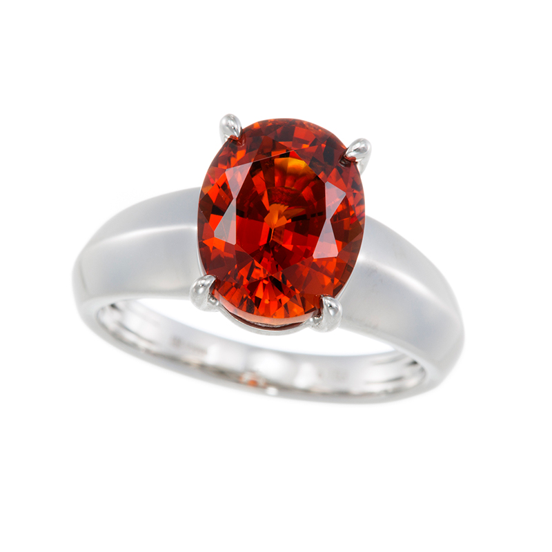 K*n様 Pt900 スペサルタイトガーネット　ダイヤモンドリング　計0.53c 商品詳細 ｜ JEWELRY SQUARE