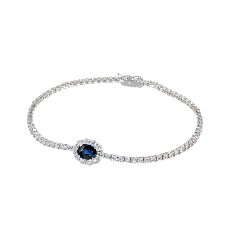 PT900/PT850 ロイヤルブルーサファイア ダイヤ ブレスレット SA 1.28ct D 2.