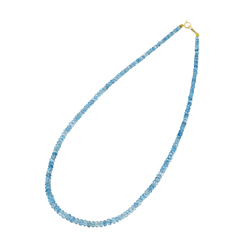K18YG サンタマリアアフリカーナアクアマリン ネックレス AQ 約55.00ct