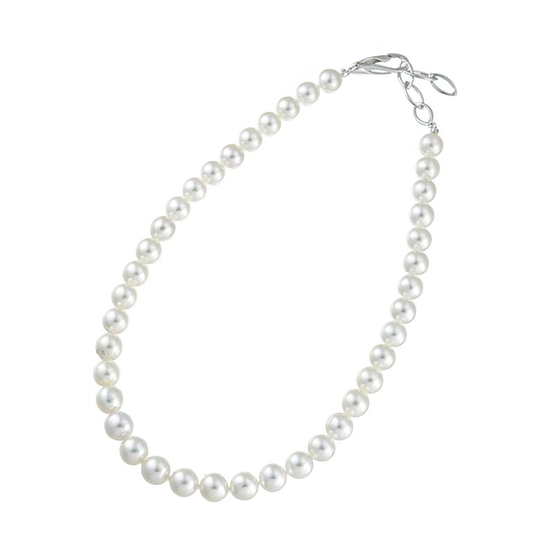 SV テリ＆巻きExcellent 宇和島産 越物 アコヤ真珠 無調色 デザインネックレス P 約9