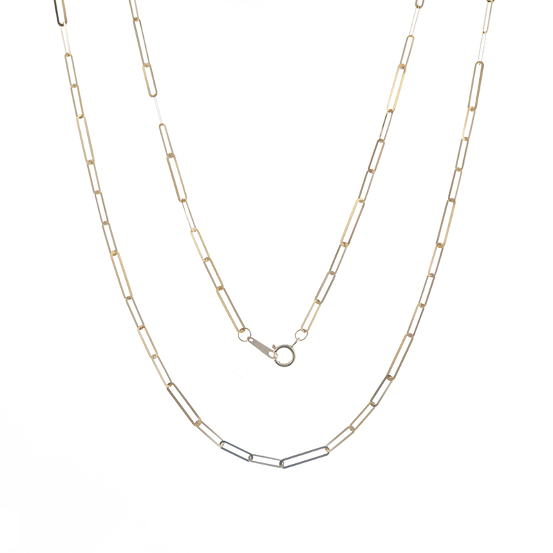 K18YG クリップフィガロ ハンドメイドチェーン ネックレス 50 約0.8g