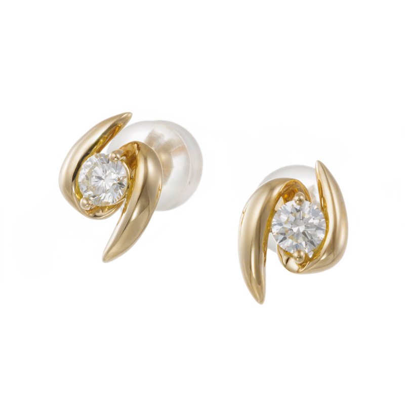 K18YG アパタイト ピアス 約1.40ct GSTV GSTV K18YG ダイヤモンド ピアス D 約0.36ct