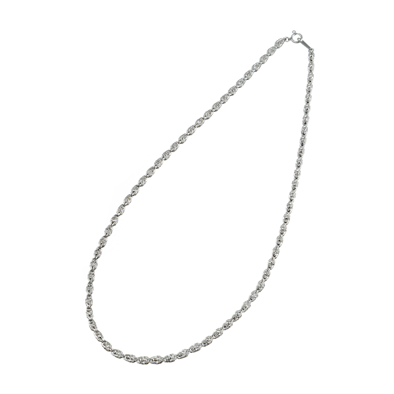 レディース Pt850 プラチナ 50cm ペタルチェーンネックレス シンプル 