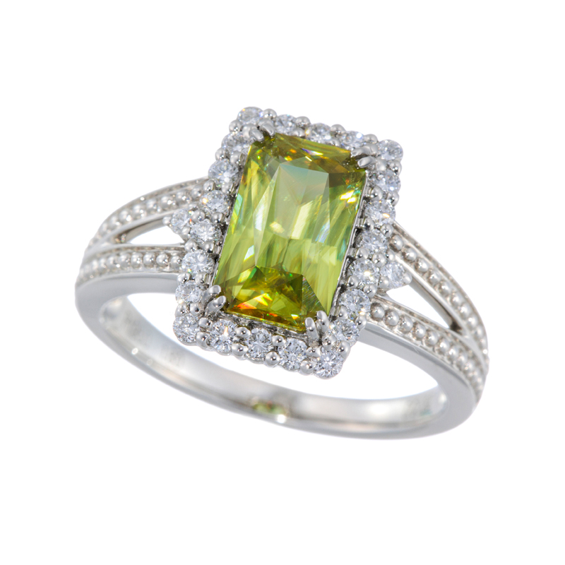 GSTV PT950 スフェーン ダイヤ リング SH 約1.80ct D 約0.32ct