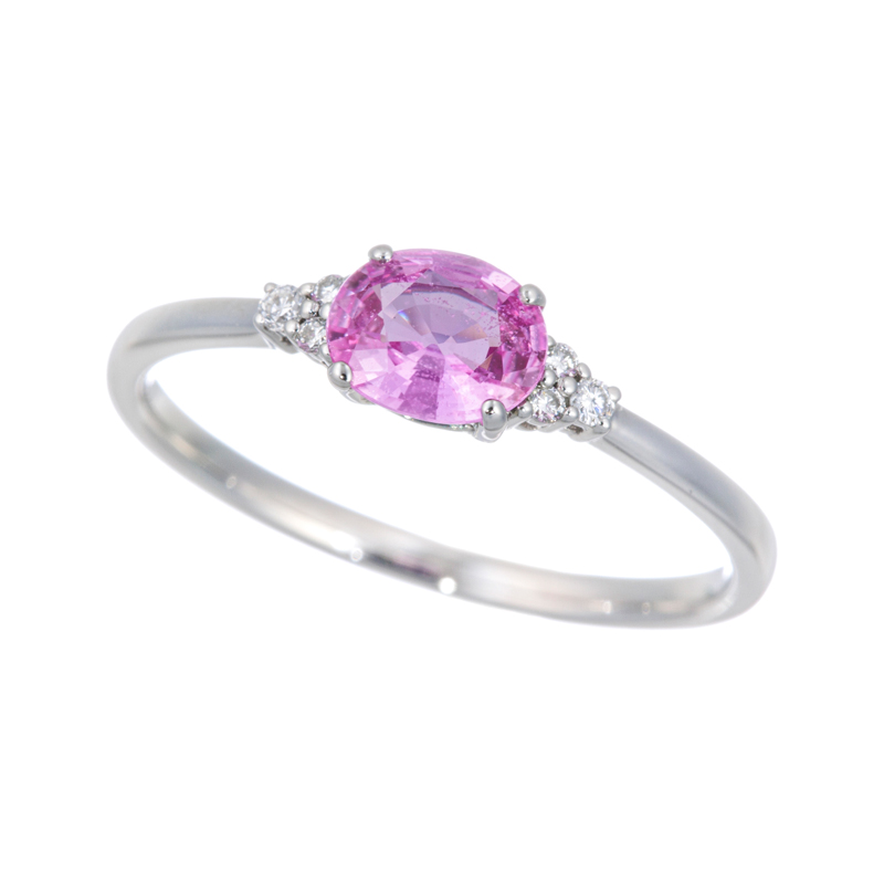 GSTV PT950 ピンクサファイア ダイヤ リング PS 約0.55ct D 約0.04ct
